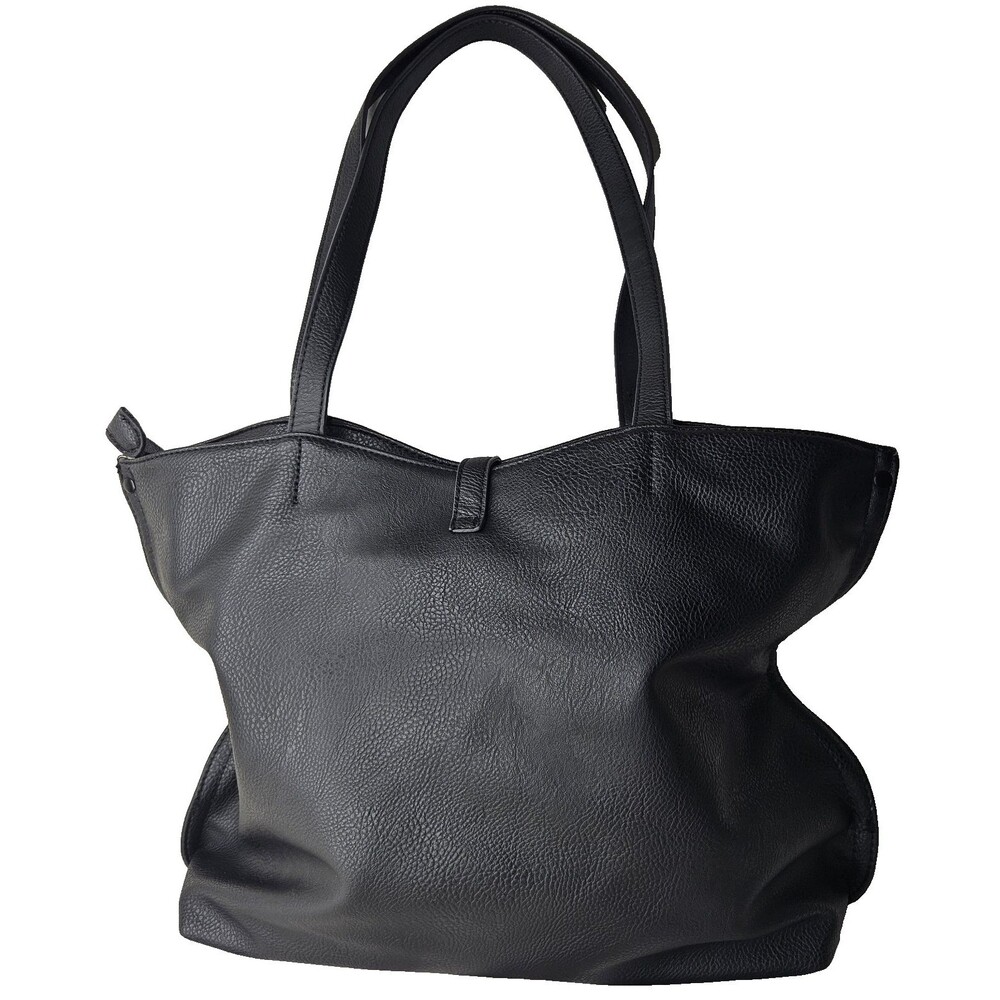 Darcy Marks Of London Large Shoulder Bag, Black, With Chain Closure Detail - Picture 3 of 8